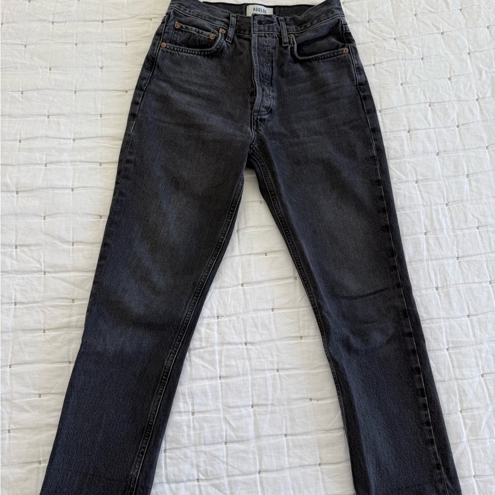Agolde Men's Dark Gray Straight Jeans